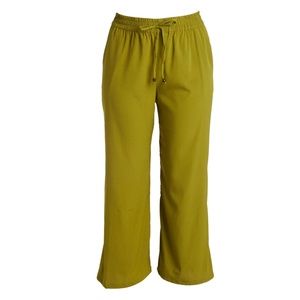 Like New! Olive Solid Drawstring Palazzo Pants